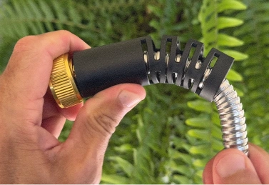 Sprinkler connected in a garden bed